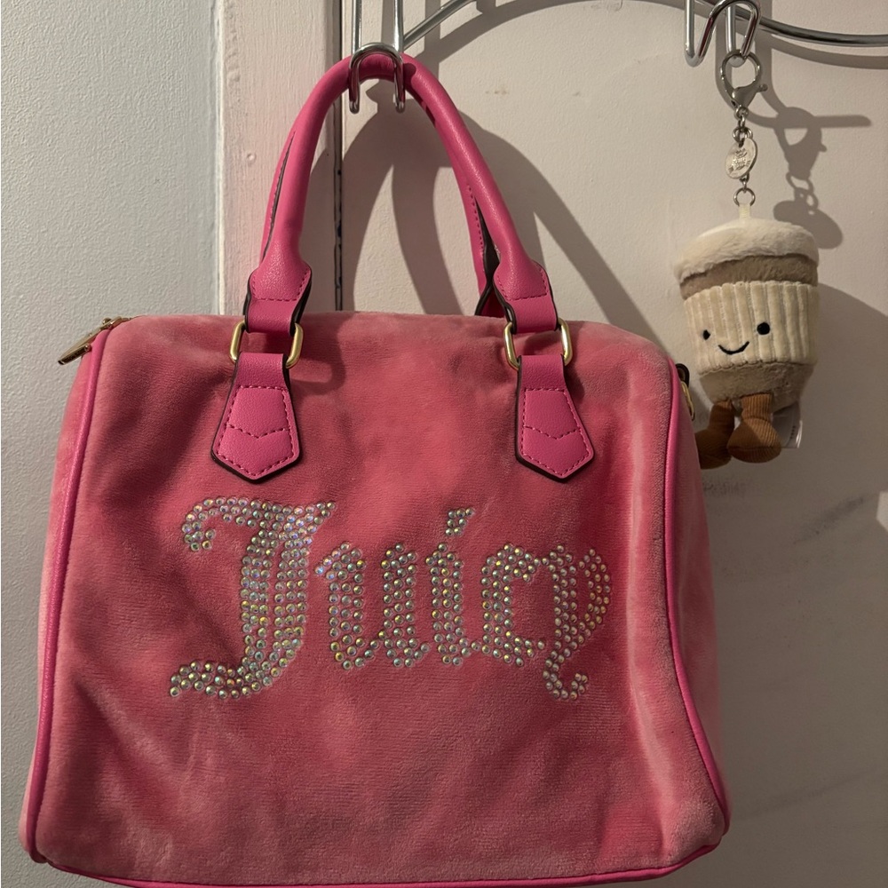 Juicy Couture Pink Satchel with Rhinestone Logo